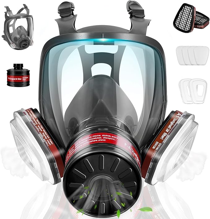 Reusable Respirator Mask with Activated carbon filter cottons for Gas, Organic Vapors