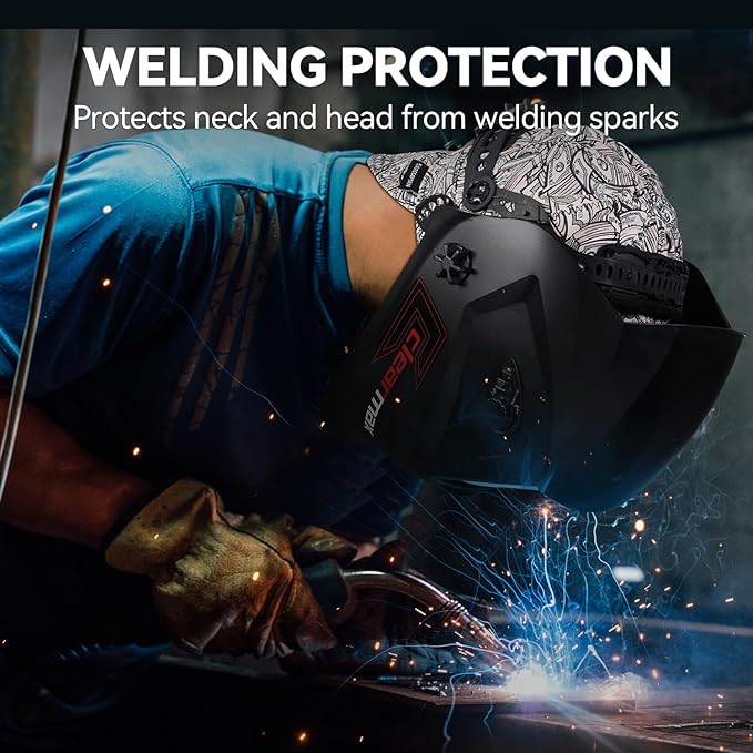 ARCCAPTAIN Reversible Welding Cap, 8 Panel Protective Cap, 10 oz Fireproof Cotton Comforts for Safety and Protection While Welding to Men Women, 7 1/4