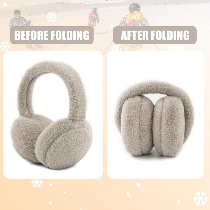 Kids Winter Earmuffs Baby Warm Ear Muff Girls Cute Furry Ear Warmers Boys Foldable Ear Covers for Cold Weather