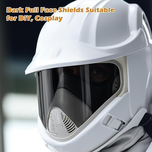 Feekoon 4 Pack Face Shield Replacement Lens, 15.5'' x 8'' Tinted Full Face Shield Compatible with Hobart 770580, Protective Safety Visor Replacement for Welding, Grinding, DIY, Cosplay Helmet