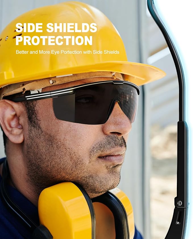 xaegistac Anti-Fog Safety Glasses with Side Shields,UV400 Protective Eyewear,Impact Resistant Safety Goggles for Men Women
