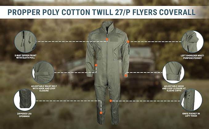 Propper mens Poly Cotton Twill 27/P Flyers Coverall