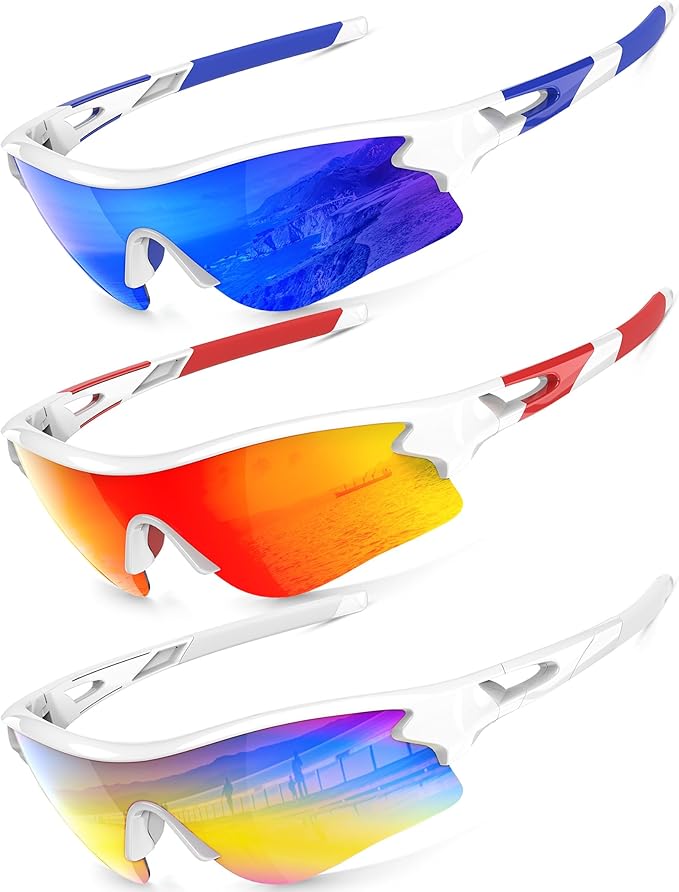 KALIYADI Sports Sunglasses Polarized Sunglasses-Men: Mens Sunglasses with UV400 for Golf Running Fishing