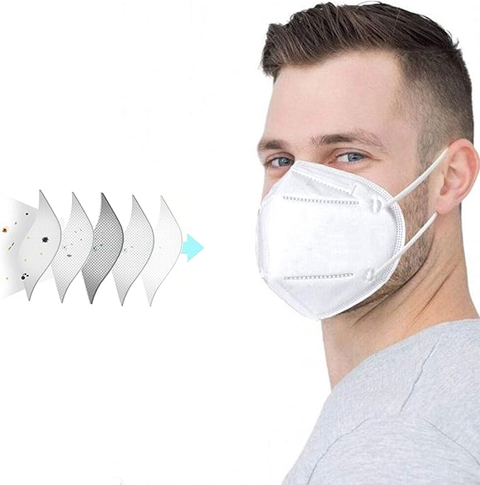 NEWMARK 5 Ply Protective Face ᴍᴀsᴋ 99.6@0.3 microns Filtration Against Unwanted Air Particles
