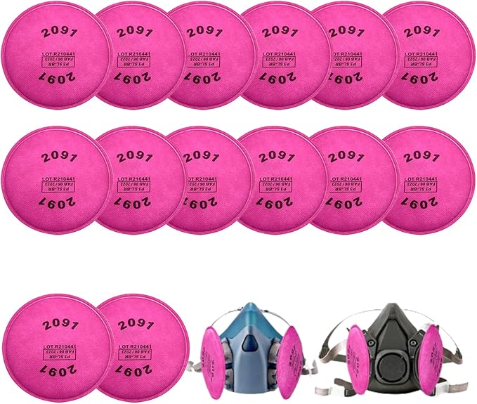 14Pcs(7Pack) 2091 Particulate Filter,Replacement for 6000 6200 6800 7000 FF-4 Item 2091 Filters,Use for Against Dust,Torch Cutting, etc