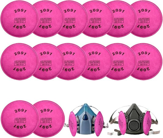 14Pcs(7Pack) 2091 Particulate Filter,Replacement for 6000 6200 6800 7000 FF-4 Item 2091 Filters,Use for Against Dust,Torch Cutting, etc