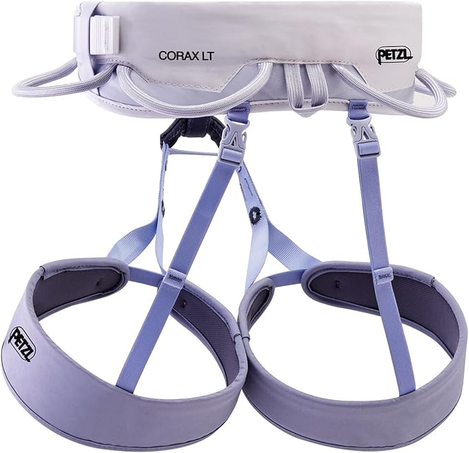 PETZL CORAX LT WOMEN comfortable, durable women's harness for a variety of climbing objectives, XS, lilac white