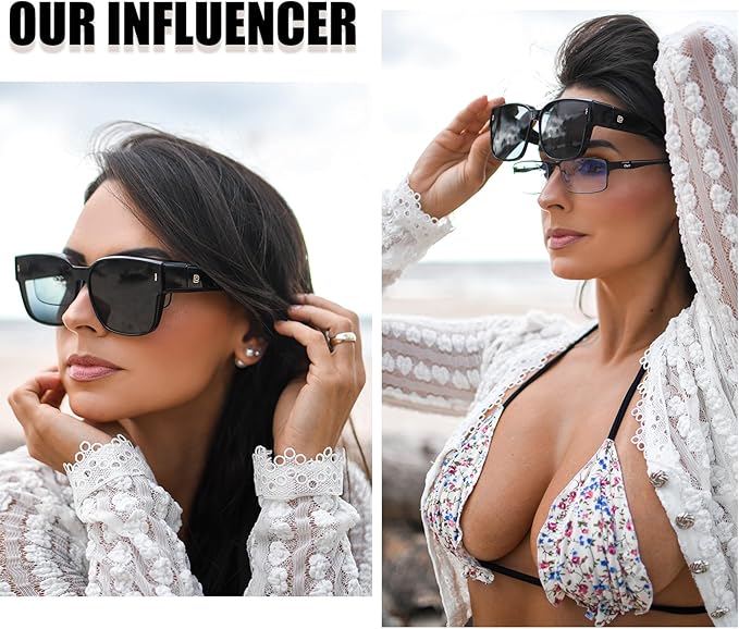 DUCO Fit Over Sunglasses for Men Women Wear Over Glasses Retro Wrap Around Polarized Sun Glasses UV400 Protection DC8981