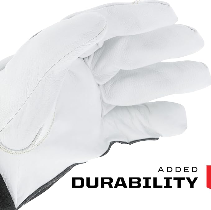 Mechanix Wear: Pulse TIG Welding Gloves, Durahide Goat Leather, Work Gloves with Glide Resistance, Added Durability, Rollover Fingertips for Improved Dexterity, Safety Gloves (White, Small)