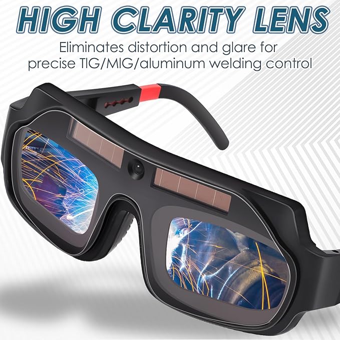1 Set Welding Glasses Solar Welding Goggles Auto Darkening Welder Glasses Mask Helmet with Replacement Lenses