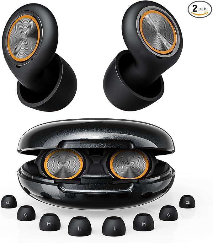 Ear Plugs for Sleeping Noise Cancelling, Reusable Silicone Ear Plugs for Sleeping with 8 Eartips and Case, 45dB Noise Reduction, High-Fidelity Hearing Protection Ear Plugs for Concert and Snoring