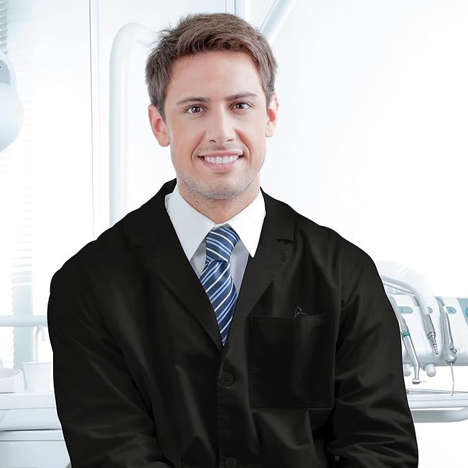 NY Threads Professional Lab Coat for Men Long Sleeve Medical Coat