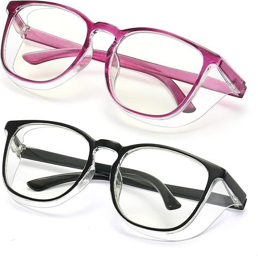 Outray 2 Pairs Anti Fog Safety Goggles Protective Glasses Blue Light Blocking Eyeglasses for Men Women