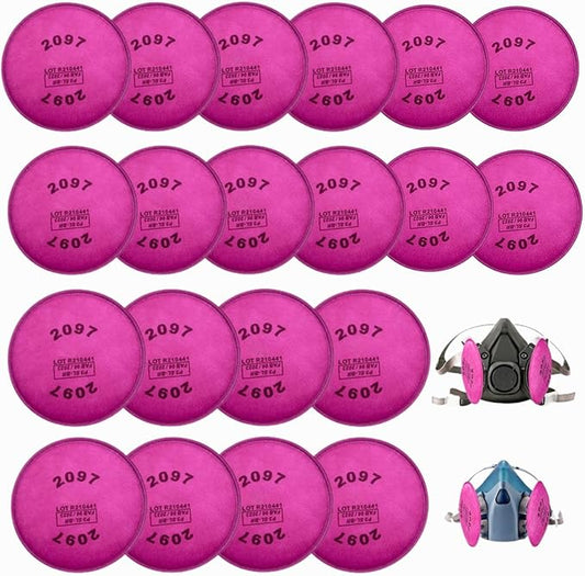 20Pcs(10Pack) 2097 Particulate Filter,2097 Filter Compatible with 6000 6200 6800 7000 FF-4 Series to Replace Filters