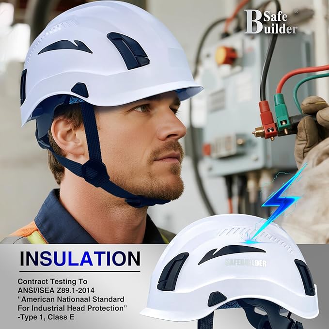 Safety Helmet Hard Hats Construction Head Protection 6-Point Suspension Lightweight Work Outdoor,Industrial ANSI Approved