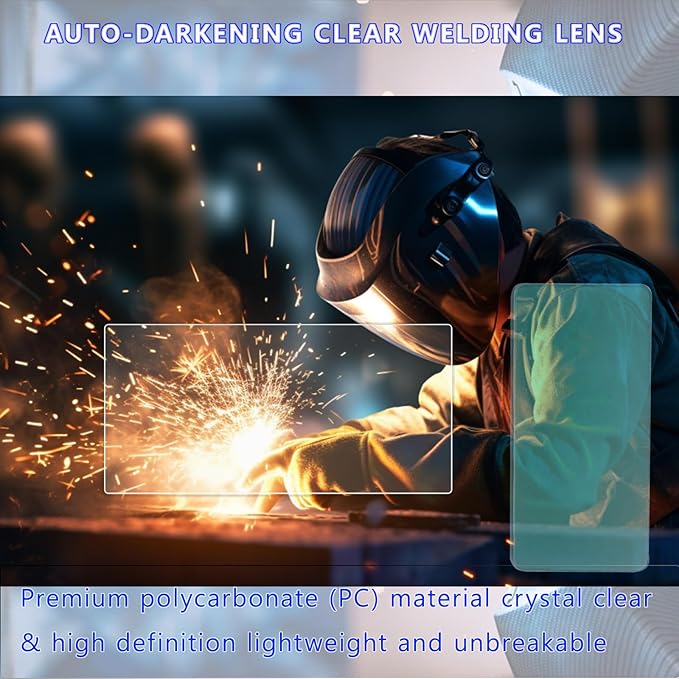 20Pcs Premium Clear Helmets Welding Lens Covers 2" X 4 1/4" Universal Replacement Clear Lens For Welding Hood 0.04" Thick Optical Grade Plastic Fits Most Standard Auto Darkening Helmets
