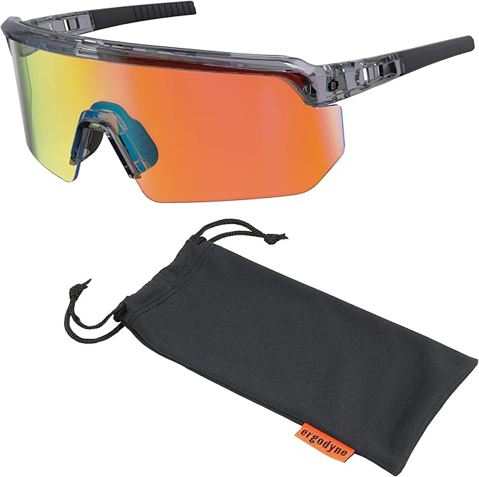 Ergodyne Skullerz AEGIR Polarized Safety Sunglasses with Fog Off+, Anti Fog Safety Glasses, Anti Scratch Mirror Lens