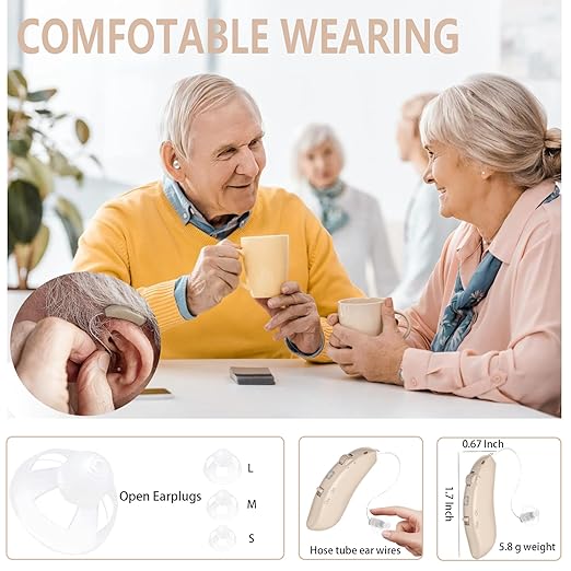 Hearing Aids, Latest 16-Channel Digital Hearing Aids for Seniors with Noise Cancelling and Volume Control, Rechargeable Hearing Aids for Hearing Loss with Charging Case1