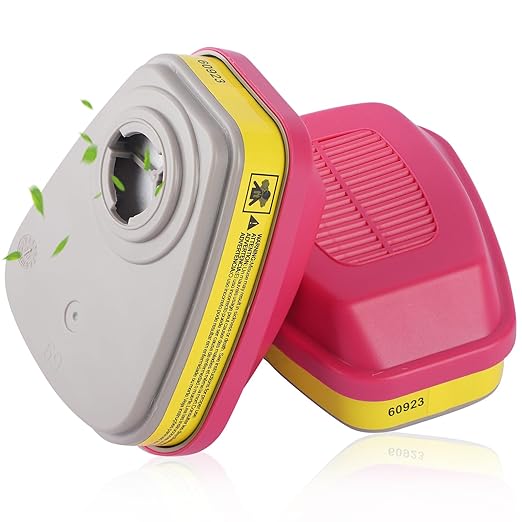 Respirator Cartridge, 60923 Filter Cartridges, Against Organic Vapors, Formaldehyde, Acid Gases, Paint and Chemical, Respirator Filters for 6200, 6502, 6800, 7502, 4008 Series