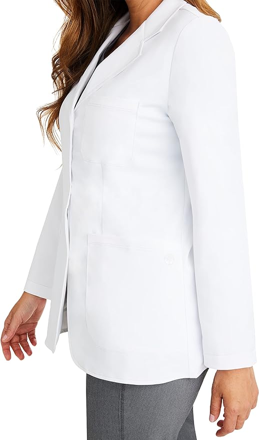 Healing Hands Women's Lab Coat with 4 Pockets, Moisture Wicking & 2-Way Stretch Fabric, Button Front Consultation Coat 5160