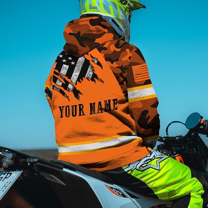 Maddly High Visibility US Flag Collection Safety Workwear Custom Name for Workers, Runners, Truckers, Patriotic