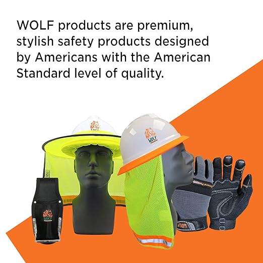 WOLF Replacement Face Shield with Holes for Adapter Brackets, Headgear, Splash Impact Saliva Chemical Hazard Protection, Heavy-duty Lightweight, 8’’x15.5’’x0.40’’, PETG, Clear (10)
