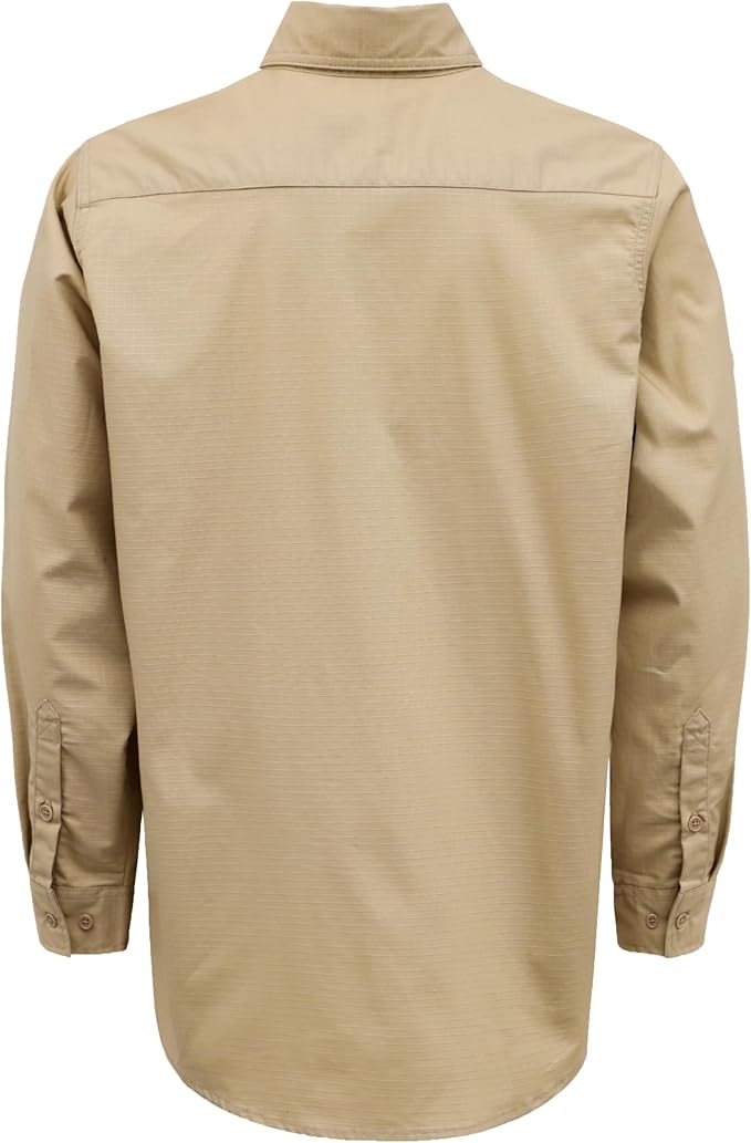 BOCOMAL FR Shirts 6oz Ripstop Durable Rugged Zipper Pocket Water Repellent Finish Fire Resistant Shirt-CAT2