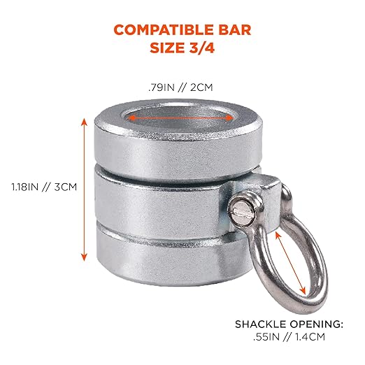Ergodyne Squids 3791 Sleever Bar Lock Collar with Tethering Attachment Point for Tool Lanyard, Compatible Bar Size 3/4