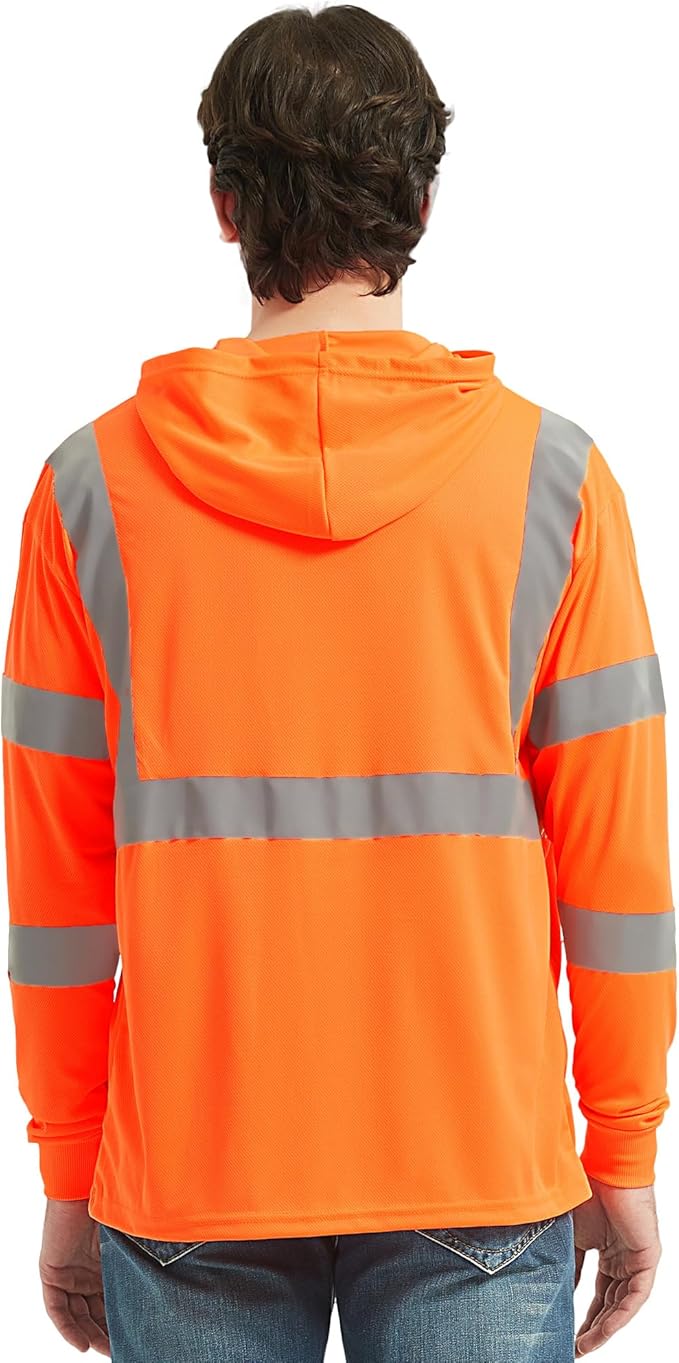ProtectX High Visibility Long Sleeve Shirts Reflective Hi Vis Safety Shirt for Men Women Class 2-3 Construction Shirt 1 Pack