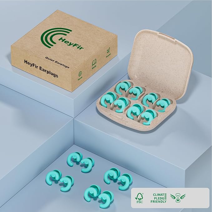 Ultra-Soft Noise Cancelling Ear Plugs, Reusable Silicone for Sleep Concerts Travel Office,33dB (NRR),Ergonomic Integrated Design Fit for Small Ear Canals Noise Sensitivity (Green, 4 Pairs)