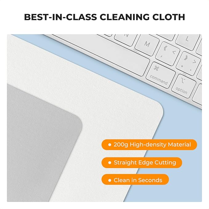 K&F Concept 6 Pack Lens Cleaning Cloth | Microfiber Cleaning Cloth | Glasses Cleaning Cloths | Eyeglass Lens Cleaner | Eyeglasses, Camera Lens, VR/AR Headset, and Screen Cleaning | White & Grey
