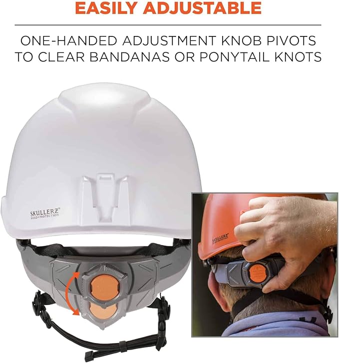 Ergodyne Skullerz 8974V Safety Helmet Class E Safety Helmet with Visor, Anti-Fog Clear Lens