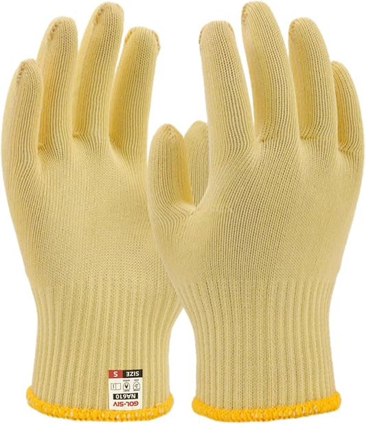 Aramid Heat Resistant, Cut Resistant Gloves,Heat Resistant Up To 450°F, Thick Knit Design, Grilling Gloves For Men & Women- Machine Washable(Aramid, Small)