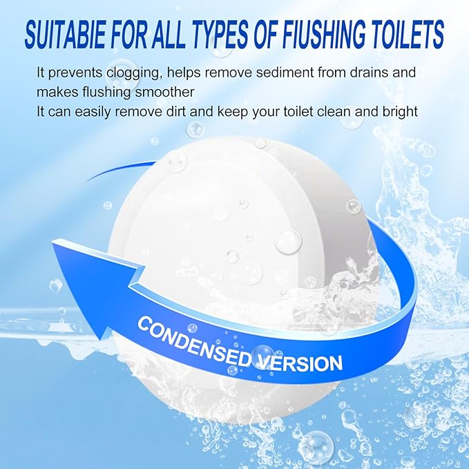Automatic Toilet Bowl Cleaner Tablets, Bleach.Descale & Deodorize-Tank Drop-In Tablets for Stain & Limescale Removal, Fresh Scent, Septic-Safe, Compatible with effective to use Works with Toilets -AAA