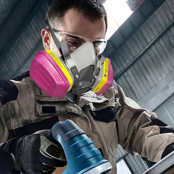 (3 Pairs) 60923 Respirator Cartridge,for Half and Full Face Respirator Mask 6200,7502,6800 Series,Effective Filtering Acid Gases,Organic Vapors,Chemical.