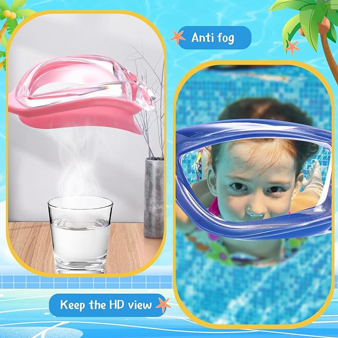 Flutesan 6 Pack Swimming Goggles Adult Kids Anti Fog Pool Goggles with Ear Plugs Nose Clip No Leaking Full Protection