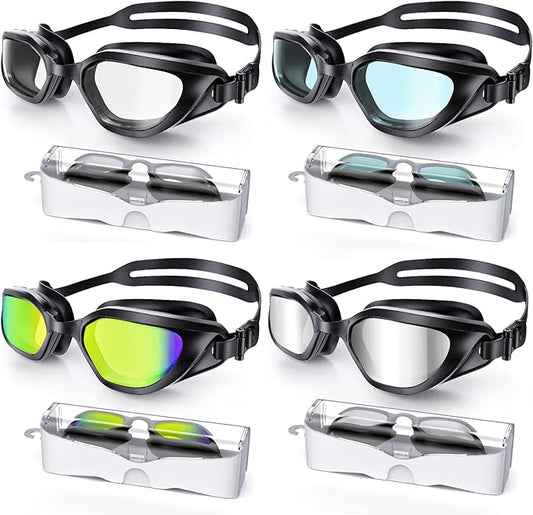 Swim Goggles, Unisex Adult Swimming Goggles Upgraded Anti Fog Anti UV No Leakage Wide View for Men Women Youth