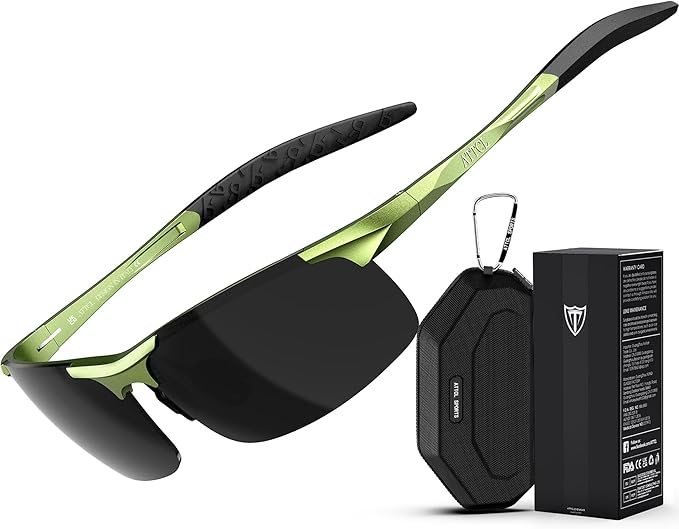 ATTCL Men's Fashion Driving Polarized Sunglasses for Men - Al-Mg metal Ultralight Frame