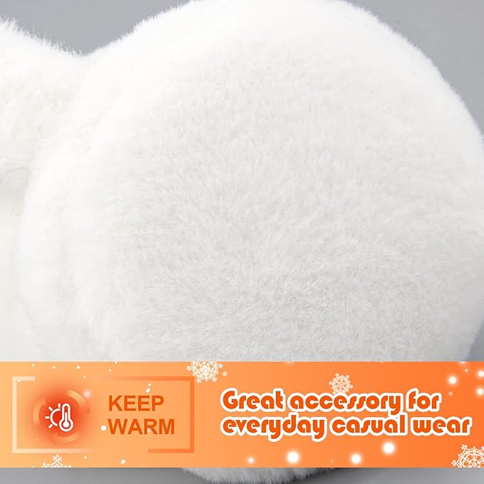 Kids Winter Earmuffs Baby Warm Ear Muff Girls Cute Furry Ear Warmers Boys Foldable Ear Covers for Cold Weather