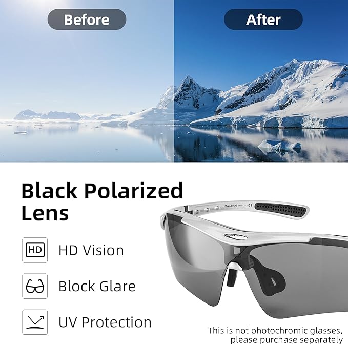 ROCKBROS Pickleball Glasses for Men & Women – ANSI Z87.1 Certified Safety Glasses, UV400 Protection & Interchangeable Strap