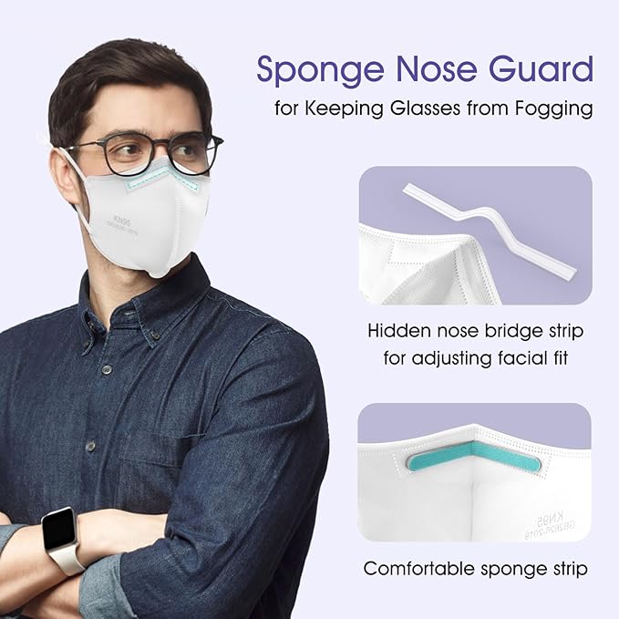KN95 Adjustable Masks 25 Pack, Individually Wrapped Disposable Masks with Adjustable Ear Loops