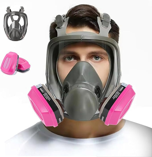 Full Face Respirator Mask with 60921 Filters - 6800 Reusable Gas Mask Against Dust Organic Vapor Anti-fog Mask for Epoxy Resin, Chemicals, Painting, Car Spraying, Woodworking, Welding, Polishing