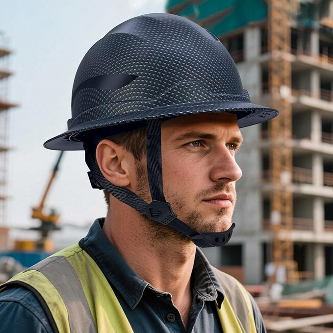 Full Brim Hard Hats ANSI/ISEA Z89.1 Type I Class E Certified 6-Point Suspension Lightweight Vented Adjustable Safety Helmet for Construction Industrial