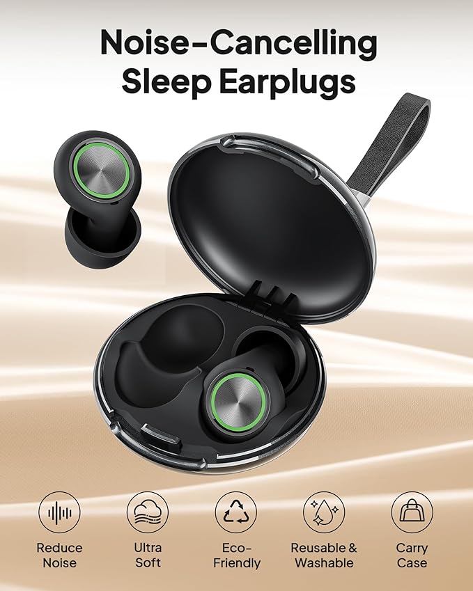 Ear Plugs for Sleeping Noise Cancelling, Reusable Silicone Ear Plugs for Sleeping with 8 Eartips and Case, 45dB Noise Reduction, High-Fidelity Hearing Protection Ear Plugs for Concert and Snoring