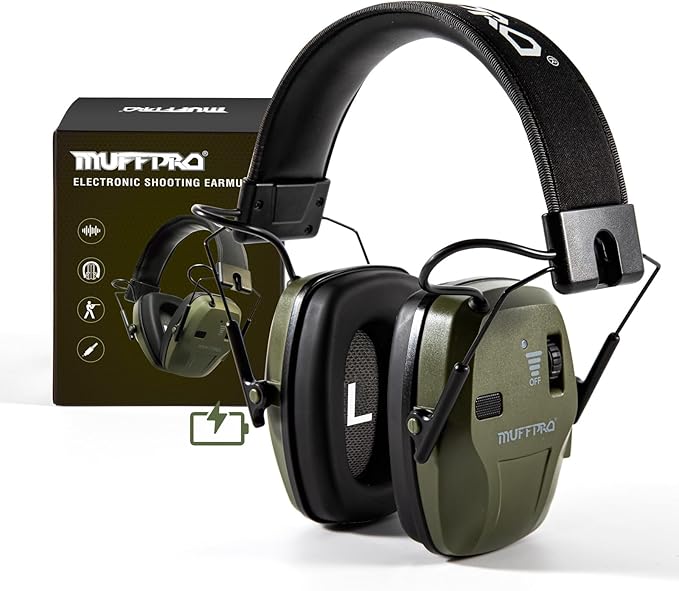 Rechargeable Shooting Ear Protection with Sound Amplification Electronic Earmuffs for Noise Reduction