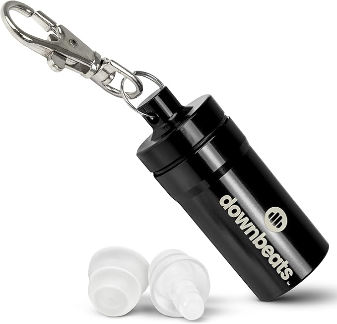 High Fidelity Ear Plugs for Hearing Protection - Discreet, Clear Ear Plugs for Concerts, Festivals & Noisy Events - Up to 18dB Background Noise Reduction Reusable Ear Plugs - Comes with Aluminum Case