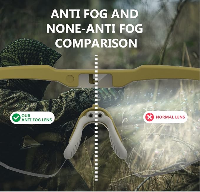 Shooting Safety Glasses for Men Airsoft Hunting Riding Anti-Fog Military Grade Ballistic Tactical Eye Pro Range