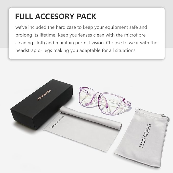 Anti-Fog Safety Glasses for Women | ASIN Z87.1 Safety Glasses for Men | Blue Light Blocking Safety Goggles (Square lilac)