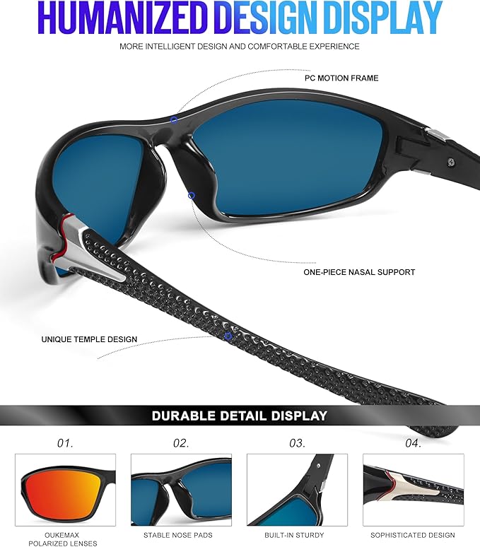 Polarized Sunglasses-Men Sports Sunglasses: Mens Sunglasses Polarized Running Sun Glasses Driving Fishing 3 Packs