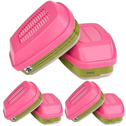 3 Pairs 60926 Respirator Filter/Cartridge, Particulate Filters Help Against Organic Vapors, Acid Gases, Chemical and Particulates for Use with 6000, 6500 and 7500 Series Respirator Mask